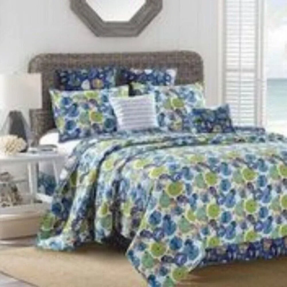 Beautiful Coastal Queen 5pc quilt set 100% cotton